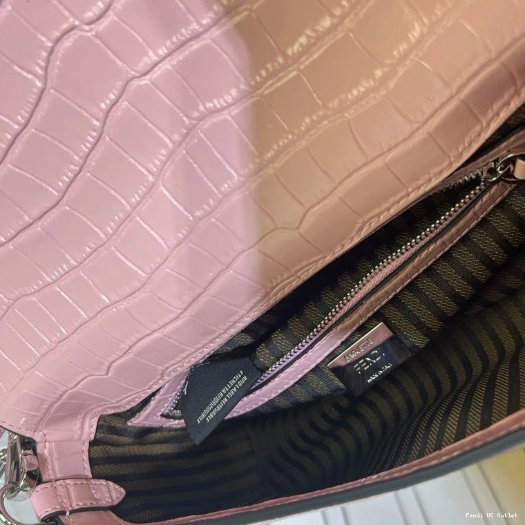 Cheap HOT Medium Bag Crocodile Tiffany Fendi Baguette In Leather Pink 0726